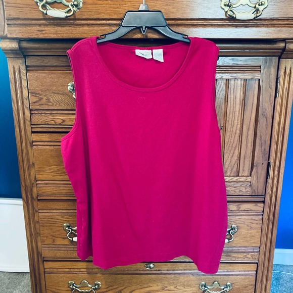 St. John's Bay Tops - St. John's Bay Pink Cotton Tank Top Size 1X
